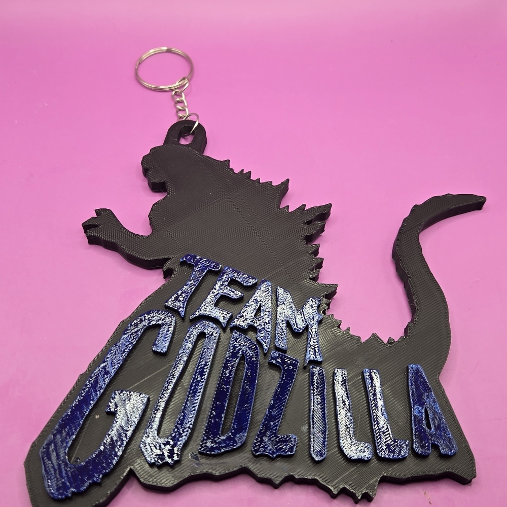 Huge godzilla keychain